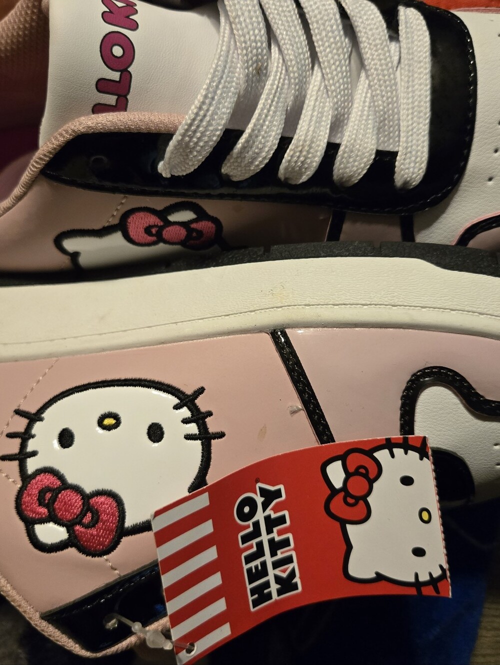 Hello Kitty Pink White and Black Kids Sneakers